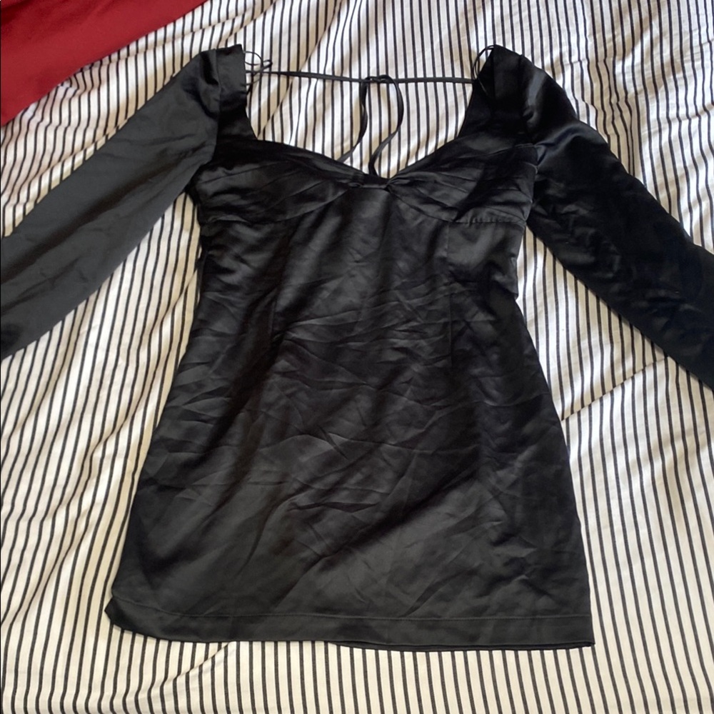 Elegant Black Satin Dress